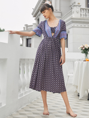 OMONSIM Wholesale Regular Pattern Printed High Waist Bohemian Holiday Dress For Women