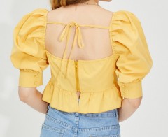 OMONSIM Wholesale summer new temperament sweet and age-reducing short cropped navel puff sleeve shirt top women