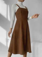 OMONSIM Wholesale summer autumn elegant tank suspender skirt women's new slim and niche gentle style dress