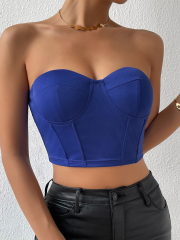 OMONSIM Wholesale Sexy Tube Tops off Shoulder Bow Tank Top for Women