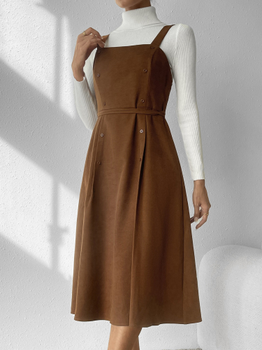 OMONSIM Wholesale summer autumn elegant tank suspender skirt women's new slim and niche gentle style dress