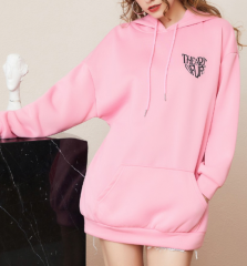 OMONSIM Wholesale Spring Autumn Long Sleeve Solid Pink Streetwear Sweater With Hat Women
