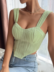 OMONSIM Wholesale Sexy Tube Tops Suspender Backless Bow Tank Top Asymmtric hem for Women