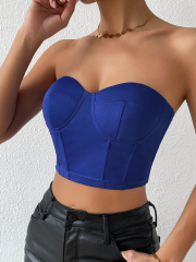 OMONSIM Wholesale Sexy Tube Tops off Shoulder Bow Tank Top for Women