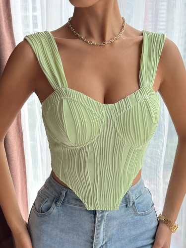 OMONSIM Wholesale Sexy Tube Tops Suspender Backless Bow Tank Top Asymmtric hem for Women