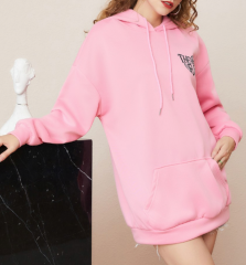 OMONSIM Wholesale Spring Autumn Long Sleeve Solid Pink Streetwear Sweater With Hat Women