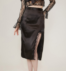 OMONSIM Wholesale Sexy Summer Elegant Slim Skirt With Lace Side Slit Women