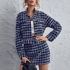 OMONSIM Wolesale Spring Autumn Classical Elegant Long Sleeve Tweed Suit For Women