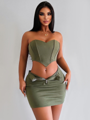 OMONSIM Wholesale For Women Summer Sleeveless Sexy Hard Vest Short Skirt Suit Dress