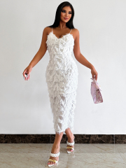 OMONSIM Wholesale For Woman Spring Summer Fashion Elegant Sleeveless Slim-fitting Dress