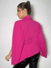 OMONSIM For Women Elegant Long sleeve Irrgularity Asymmetry suit