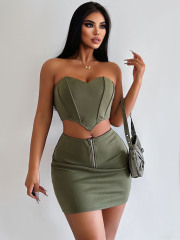 OMONSIM Wholesale For Women Summer Sleeveless Sexy Hard Vest Short Skirt Suit Dress