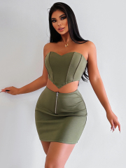 OMONSIM Wholesale For Women Summer Sleeveless Sexy Hard Vest Short Skirt Suit Dress
