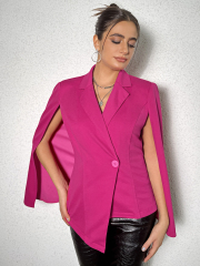 OMONSIM For Women Elegant Long sleeve Irrgularity Asymmetry suit