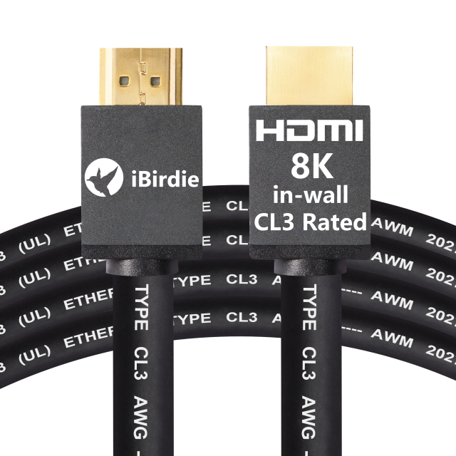 8K 48Gbps HDMI 2.1 Cable CL3 in Wall Rated