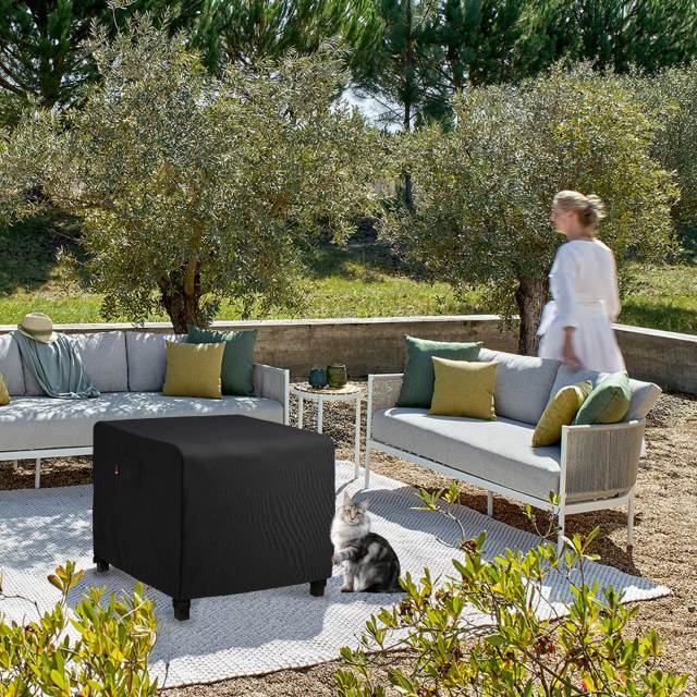 iBirdie Square Fire Pit Cover 32 inch Outdoor Waterproof and Weatherproof Heavy Duty 600D Patio Fireplaces Table Cover