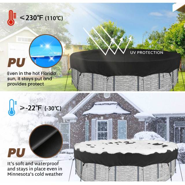 iBirdie Outdoor Above Ground Pool Cover Fade-Resistant Tear-Resistant Waterproof and Weatherproof Covers