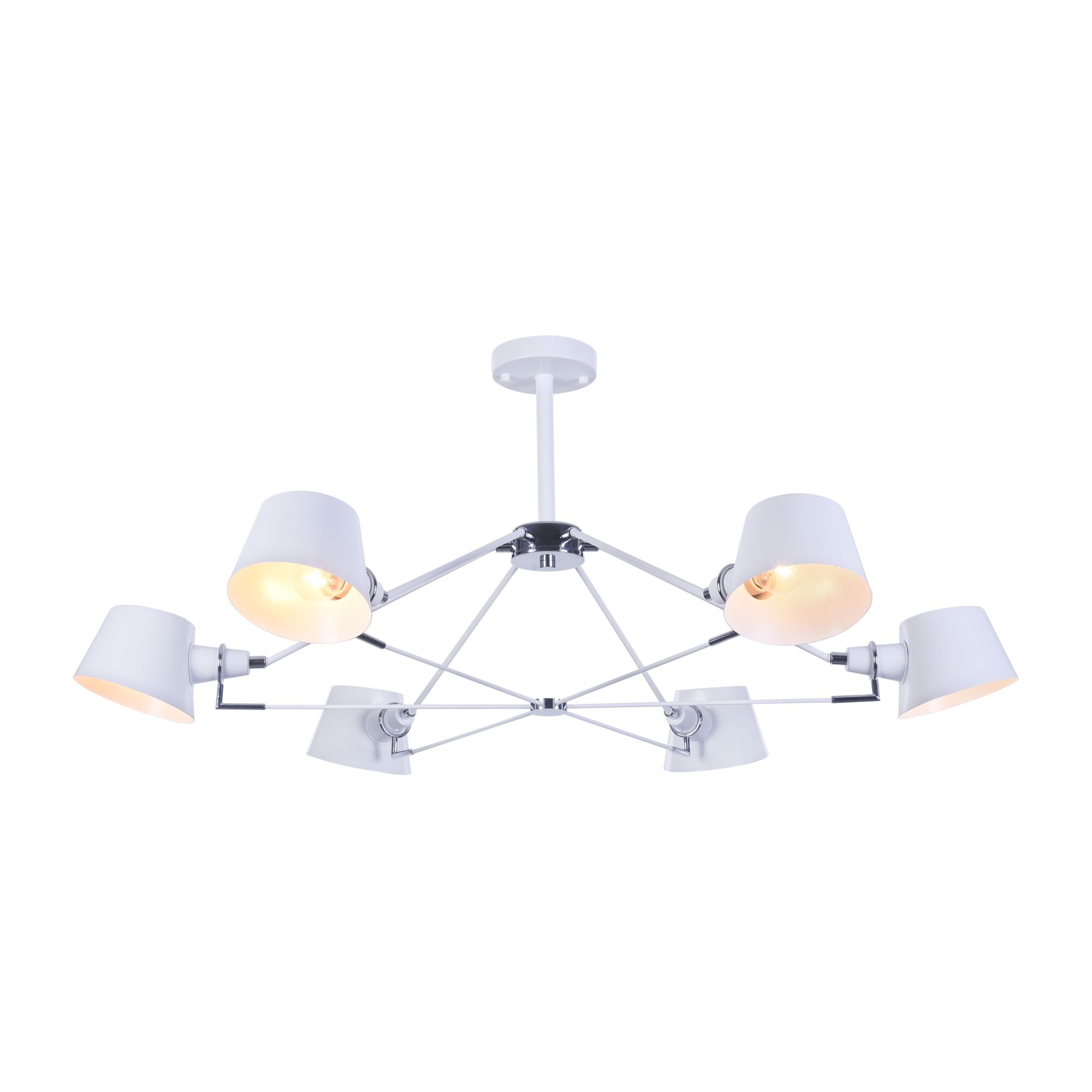 Σκανδιναβικό κρεμαστό φωτιστικό, 6 ανοιχτό σε γυαλιστερό μαύρο και ροζ χρυσό φινίρισμα, κρεμαστό σε ξενοδοχείο, βίλα, σπίτι, εστιατόριο, τραπεζαρία