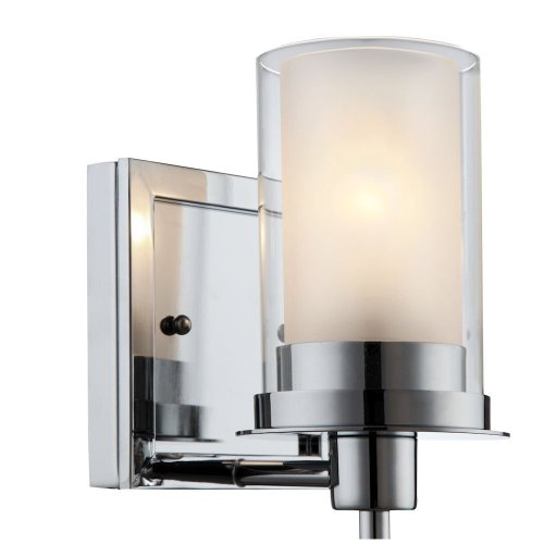 1 Light Vanity Lighting၊ ခေတ်မီ နံရံမီး၊ ရေချိုးခန်းအတွင်း အပြင်ဘက်မှ ရှင်းရှင်းလင်းလင်းနှင့် အဖြူရောင် ဆလင်ဒါမှန်များ ပါသော အလင်းများ