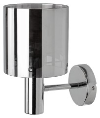 Lampada da parete semplice postmoderna, vetro fumé, 1 luce in finitura cromata, montaggio in casa, bar, sala da pranzo