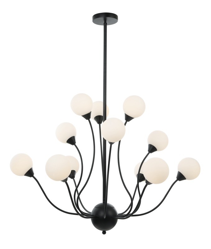 Lampadario a 8 luci, lampadario in vetro in stile country americano con finitura in vetro bianco e oro