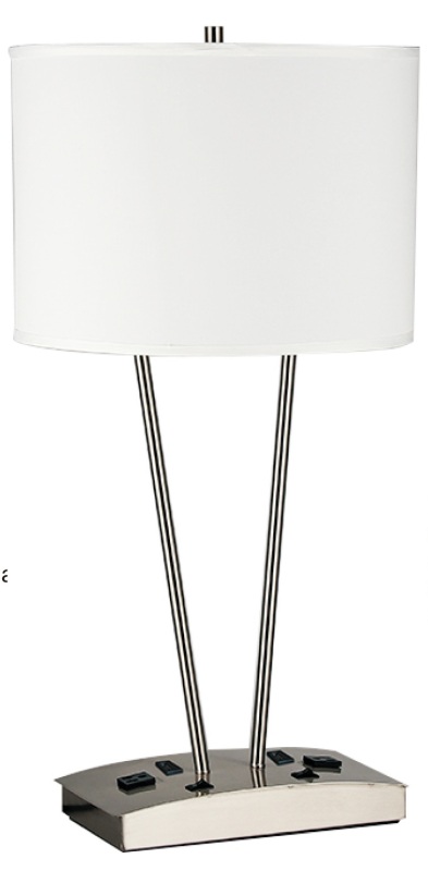 ဟိုတယ်ပရောဂျက် စားပွဲတင်မီးအိမ်၊ စားပွဲတင်မီးချောင်း ဒီဇိုင်းပုံစံ Satin နီကယ်ရောင်ဖြင့် အထည်အလိပ်ဖြင့် ခေတ်မီသောပုံစံ