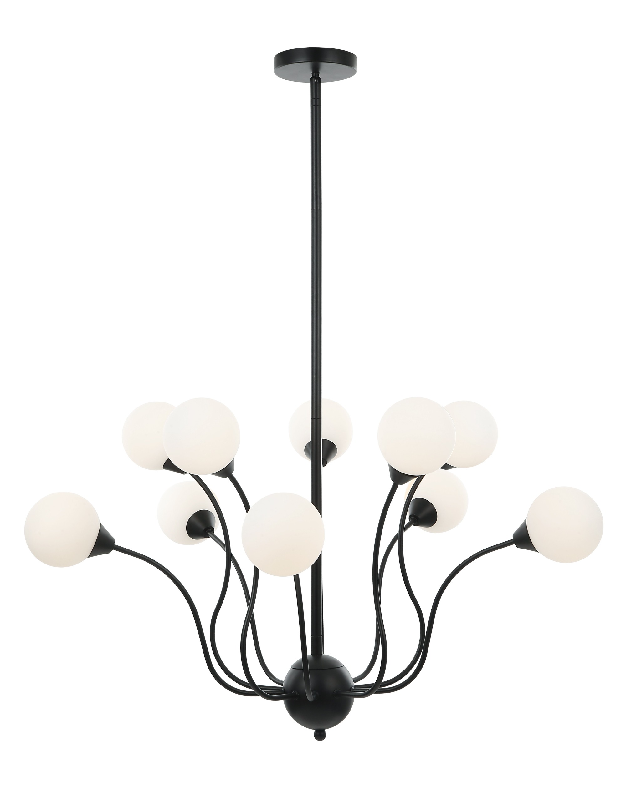 Lampadario a 8 luci, lampadario in vetro in stile country americano con finitura in vetro bianco e oro