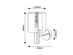 Lampada da parete semplice postmoderna, vetro fumé, 1 luce in finitura cromata, montaggio in casa, bar, sala da pranzo