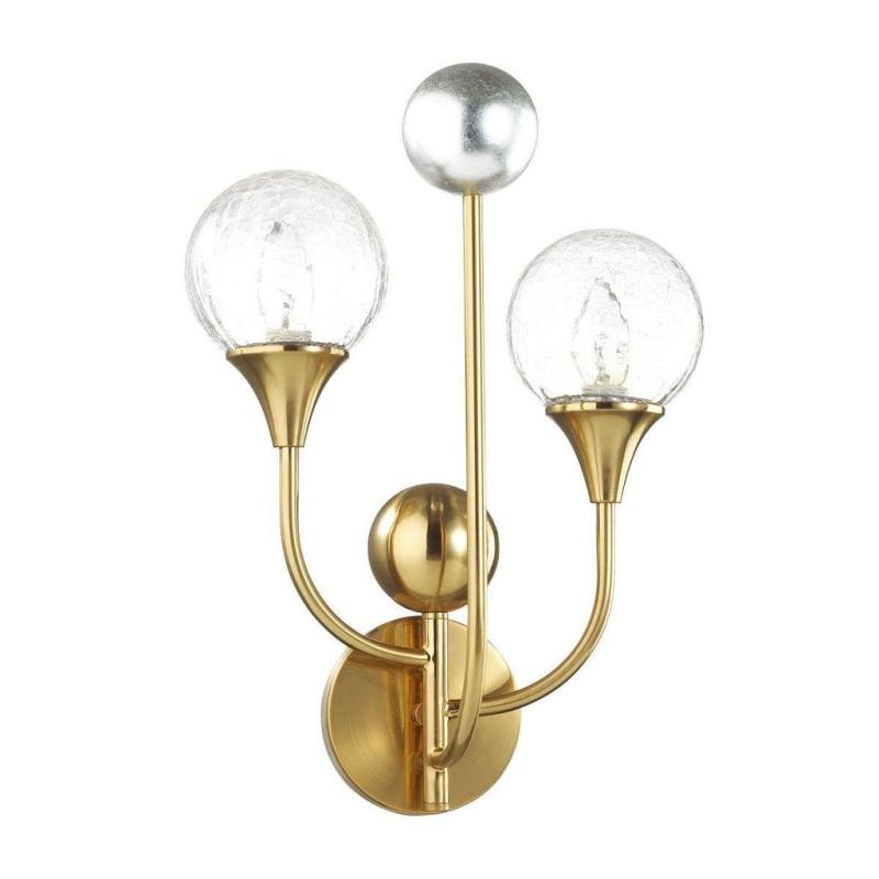 Элегантный стеклянный настенный светильник, круглое стекло ручной выдувки, 2 светильника с золотой отделкой, установленный в отеле, на вилле, дома, в ресторане, дизайнерская лампа.