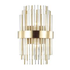 Luxury wall lamp,Clear glass rod,2 lights in Plating Gold Finish, mounted in hotel,Villa,Home,Restaurant.