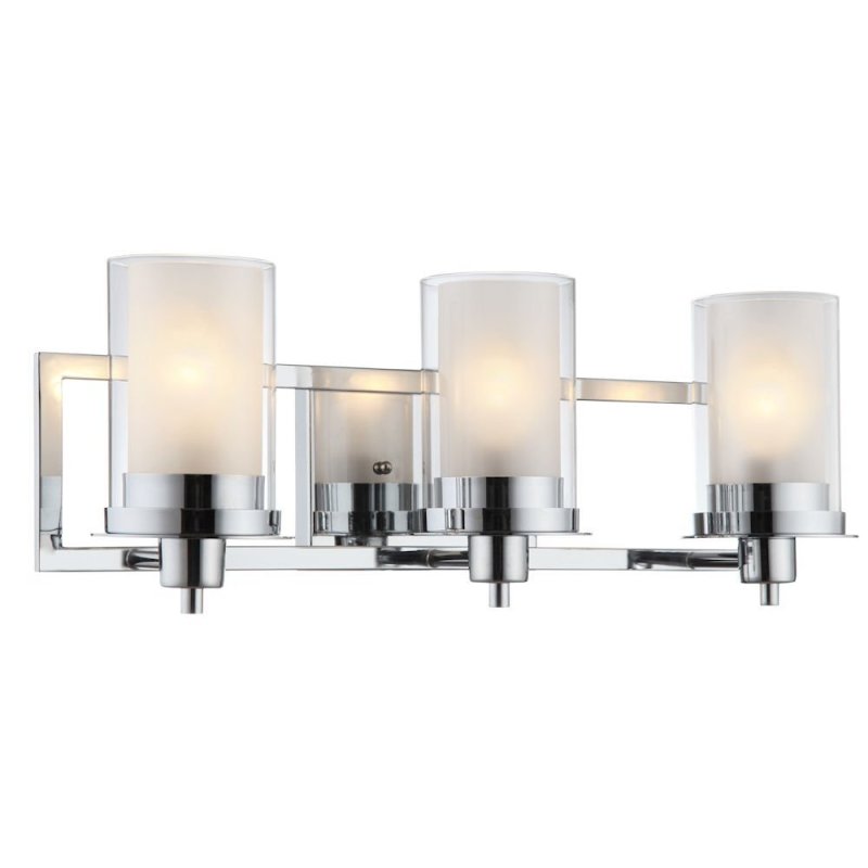 1 Light Vanity Lighting၊ ခေတ်မီ နံရံမီး၊ ရေချိုးခန်းအတွင်း အပြင်ဘက်မှ ရှင်းရှင်းလင်းလင်းနှင့် အဖြူရောင် ဆလင်ဒါမှန်များ ပါသော အလင်းများ