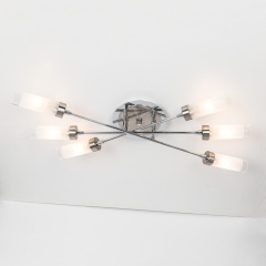 Glass Ceiling lamp,10 lights in Satine nickel Finish, mounted in hotel,Villa,Home,Restaurant .