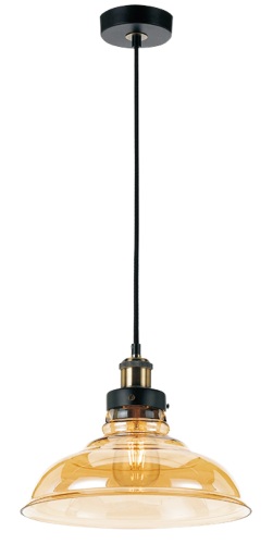 1 Ελαφρύς πολυέλαιος, πολυέλαιος από γυαλί American Country με κεχριμπάρι, με μαύρο και σατέν φινίρισμα νικελίου