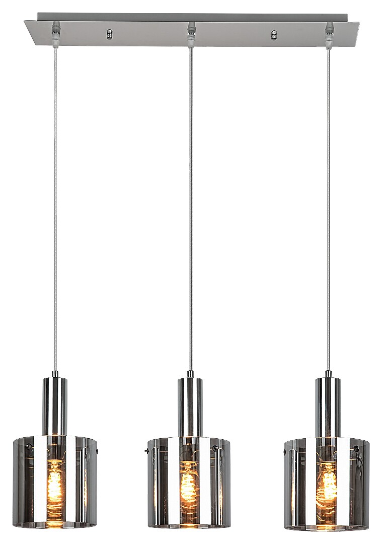 ခေတ်မီရိုးရှင်းသော စားသောက်ဆိုင်အလင်းရောင်၊ မီးခိုးမှန်၊ Chrome တွင် အလင်းရောင် ၁ ခု၊ အိမ်၊ ဘား၊ ထမင်းစားခန်းတွင် တွဲလောင်း