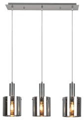 ခေတ်မီရိုးရှင်းသော စားသောက်ဆိုင်အလင်းရောင်၊ မီးခိုးမှန်၊ Chrome တွင် အလင်းရောင် ၁ ခု၊ အိမ်၊ ဘား၊ ထမင်းစားခန်းတွင် တွဲလောင်း