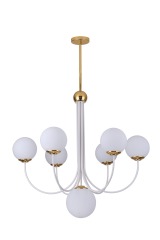 Διακόσμηση σπιτιού Εσωτερικός πολυέλαιος, Opal Glass, 5 Light σε μαύρο ματ και φινίρισμα χρώμιο, κρεμαστό σε ξενοδοχείο, βίλα, σπίτι, εστιατόριο