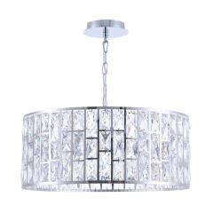 Πολυέλαιος πολυτελείας, μοντέρνο κρεμαστό φωτιστικό, πολυέλαιος με κρύσταλλο υψηλής ποιότητας K9, 4 φως σε φινίρισμα χρωμίου, κρέμεται σε ξενοδοχείο, βίλα, σπίτι, εστιατόριο, το ύψος μπορεί να ρυθμιστεί κατόπιν αιτήματος