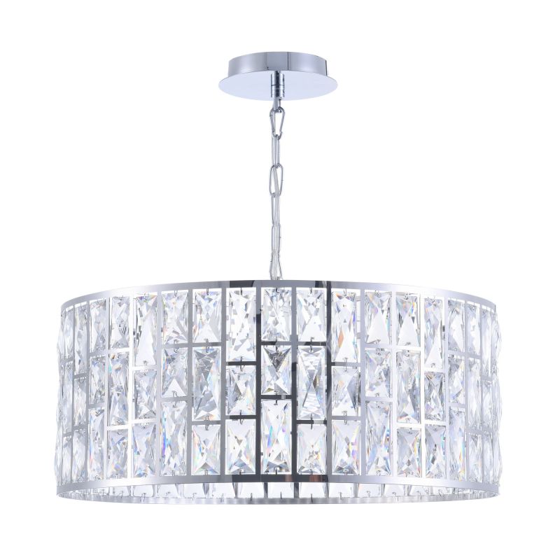 Πολυέλαιος πολυτελείας, μοντέρνο κρεμαστό φωτιστικό, πολυέλαιος με κρύσταλλο υψηλής ποιότητας K9, 4 φως σε φινίρισμα χρωμίου, κρέμεται σε ξενοδοχείο, βίλα, σπίτι, εστιατόριο, το ύψος μπορεί να ρυθμιστεί κατόπιν αιτήματος