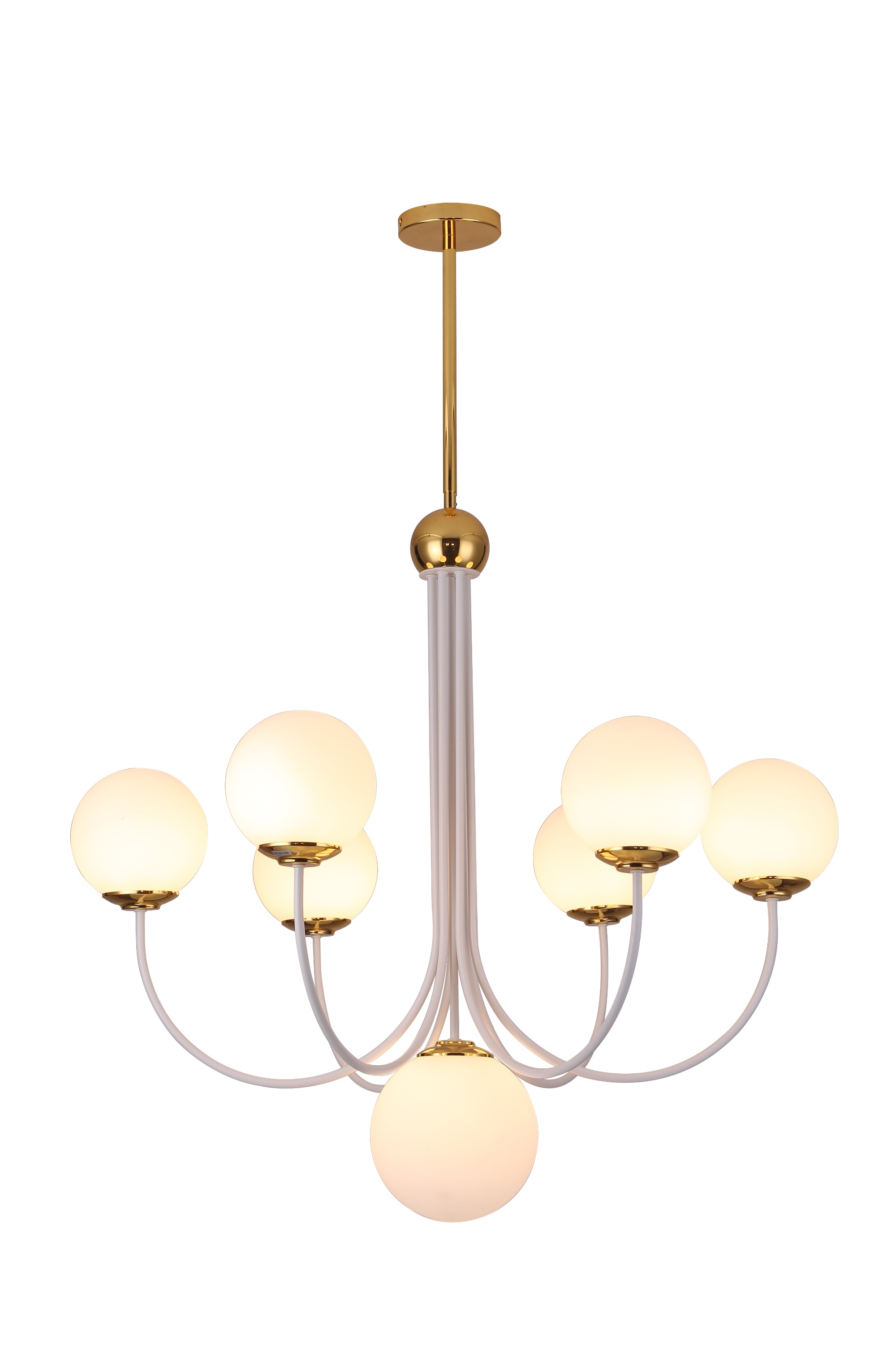 Διακόσμηση σπιτιού Εσωτερικός πολυέλαιος, Opal Glass, 5 Light σε μαύρο ματ και φινίρισμα χρώμιο, κρεμαστό σε ξενοδοχείο, βίλα, σπίτι, εστιατόριο