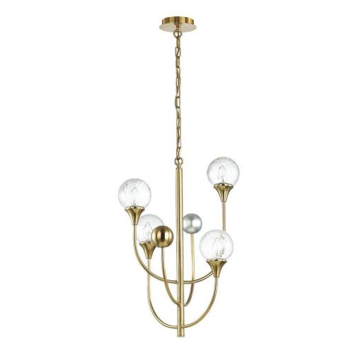 एलिगेंट ग्लास पेंडेंट लैंप, हैंड ब्लो राउंड ग्लास, प्लेटिंग गोल्ड फिनिश में 4 लाइट्स, होटल, विला, होम, रिटौरेंट, डिज़ाइन लैंप में हैंगिंग।