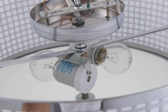 Lampada da soffitto moderna. Paralume rotondo in metallo con taglio in acciaio inossidabile, lampada da soffitto 2 X E26, montaggio in hotel, villa, casa, ristorante