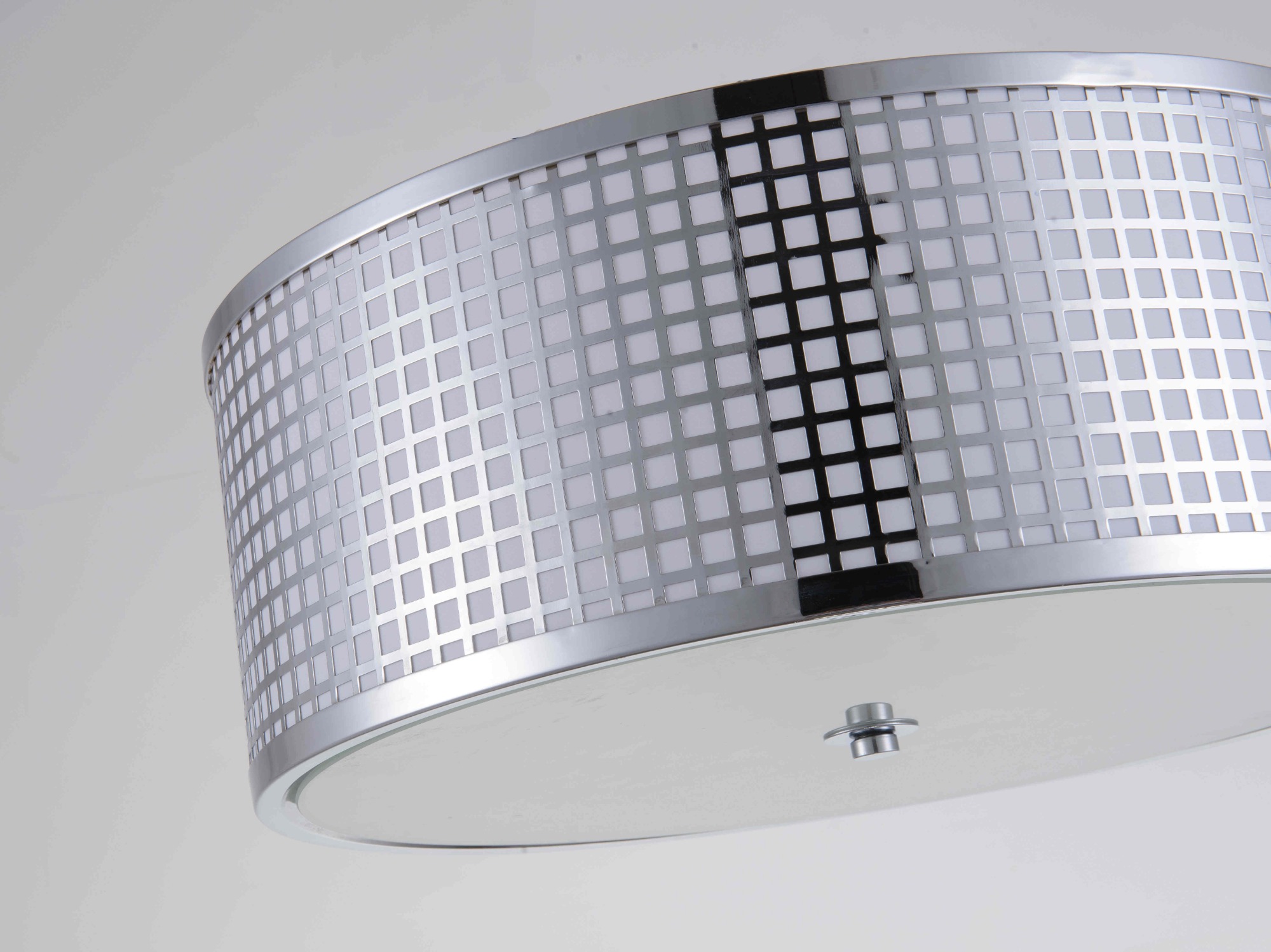 Lampada da soffitto moderna. Paralume rotondo in metallo con taglio in acciaio inossidabile, lampada da soffitto 2 X E26, montaggio in hotel, villa, casa, ristorante