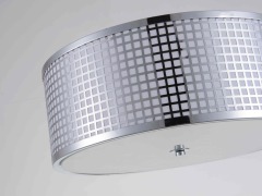 Lampada da soffitto moderna. Paralume rotondo in metallo con taglio in acciaio inossidabile, lampada da soffitto 2 X E26, montaggio in hotel, villa, casa, ristorante