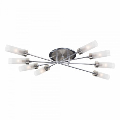 Glass Ceiling lamp,10 lights in Satine nickel Finish, mounted in hotel,Villa,Home,Restaurant .