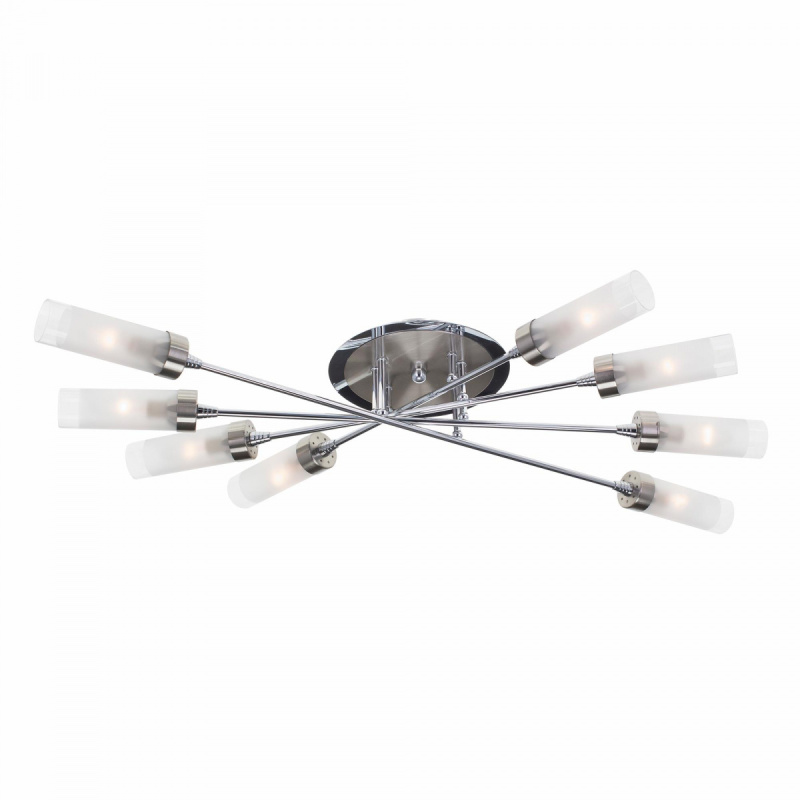 Glass Ceiling lamp,10 lights in Satine nickel Finish, mounted in hotel,Villa,Home,Restaurant .
