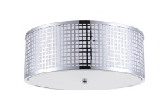 Lampada da soffitto moderna. Paralume rotondo in metallo con taglio in acciaio inossidabile, lampada da soffitto 2 X E26, montaggio in hotel, villa, casa, ristorante