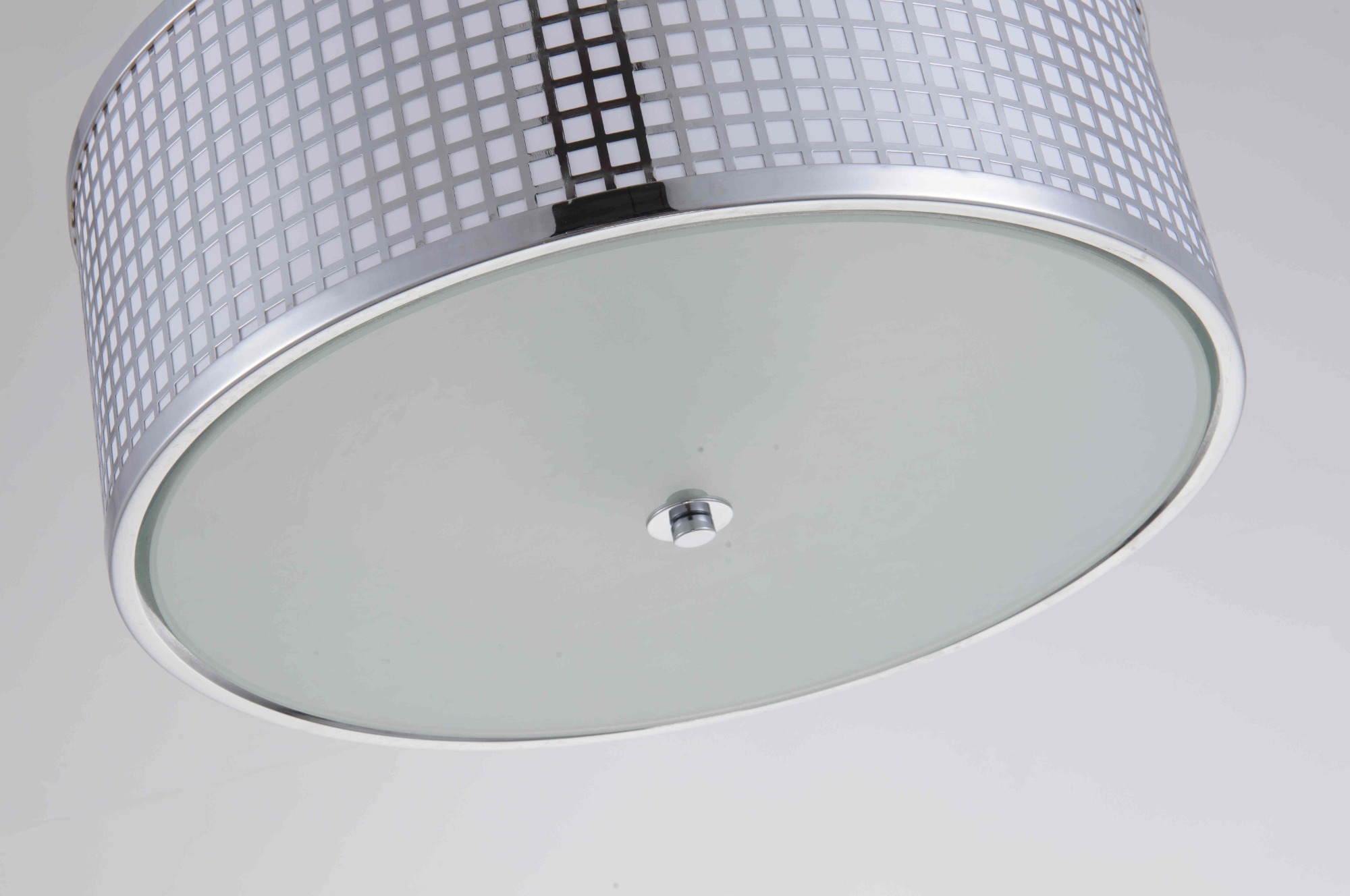 Lampada da soffitto moderna. Paralume rotondo in metallo con taglio in acciaio inossidabile, lampada da soffitto 2 X E26, montaggio in hotel, villa, casa, ristorante
