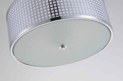 Lampada da soffitto moderna. Paralume rotondo in metallo con taglio in acciaio inossidabile, lampada da soffitto 2 X E26, montaggio in hotel, villa, casa, ristorante
