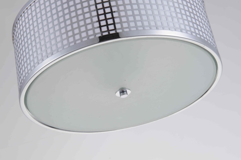 Lampada da soffitto moderna. Paralume rotondo in metallo con taglio in acciaio inossidabile, lampada da soffitto 2 X E26, montaggio in hotel, villa, casa, ristorante