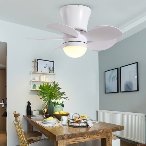 Bedroom Kitchen Dimmable 5 Blades Fan Light Remote Control Led Modern Indoor Home Ceiling Fan With Light